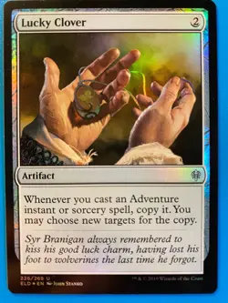 MTG 1x FOIL Lucky Clover Throne of Eldraine Modern Magic the Gathering x1 NM - Image 1