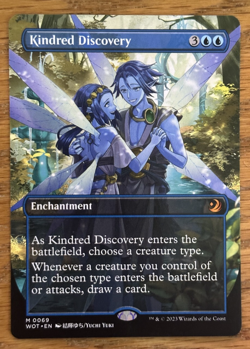 MTG Wilds of Eldraine Enchanting Tales, Kindred Discovery - Borderless - Image 1