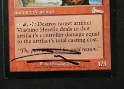 MTG Viashino Heretic-Artist Signed (Douglas Shuler - Urza's Legacy #95 - Image 2