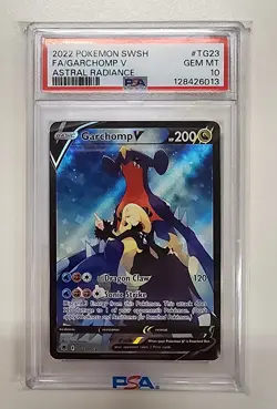 Pokemon Sword & Shield Astral Radiance TG23 Full Art Garchomp V PSA 10 GEM-MINT - Image 1