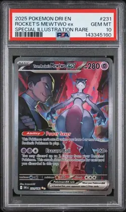 Pokemon Destined Rivals 231/182 Team Rocket's Mewtwo EX PSA 10 - Image 1