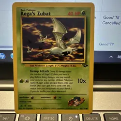 Koga's Zubat 2000 Pokemon Gym Challenge Unlimited Common 83/132 Vintage - Image 1
