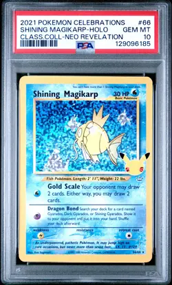 2021 Pokemon Celebrations Classic Collection Shining Magikarp #66 PSA 10 GEM - Image 1