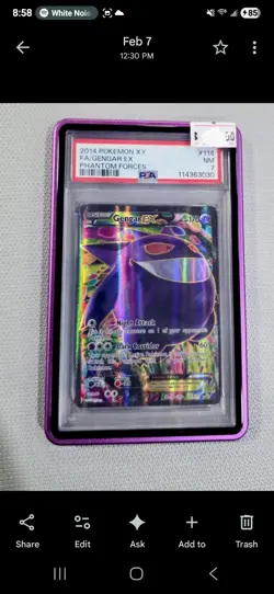 2014 XY - Phantom Forces Gengar-EX PSA 7 Basic/Rare Ultra #114 - Image 1