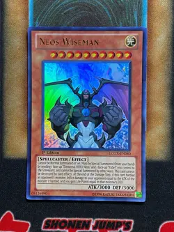 Yugioh Neos Wiseman LCGX-EN040 Ultra Rare 1st Ed LP - Image 1