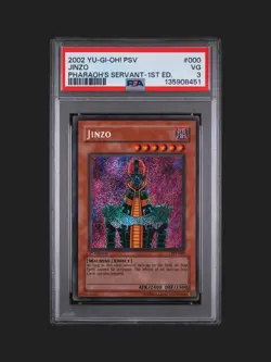 YU-GI-OH! Jinzo PSV-000 Pharaoh's Servant 1st Edition PSA 3 Small Misprint/Error - Image 1