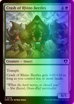 MTG Crash of Rhino Beetles (279/1455) Commander Masters NM FOIL - Image 1