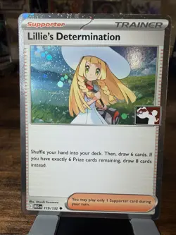 Pokemon Lillie's Determination 119/132 Prize Pack Series 8 Cosmo Holo Stamp 💎 - Image 1
