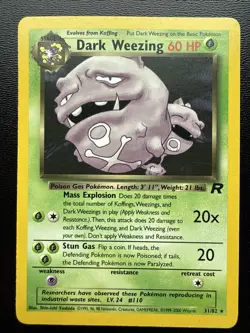 FREE SHIPPING Pokemon TCG Dark Weezing 31/82 Team Rocket Non Holo - Image 1