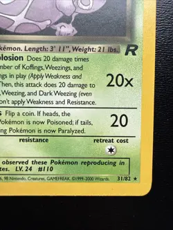 FREE SHIPPING Pokemon TCG Dark Weezing 31/82 Team Rocket Non Holo - Image 4