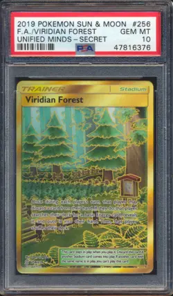 2019 POKEMON UNIFIED VIRIDIAN FOREST #256 FULL ART SECRET RARE PSA 10! - Image 1