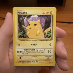 E3 Pikachu 1999 Pokemon Base Set Yellow Cheeks 58/102 Wizards - Image 1