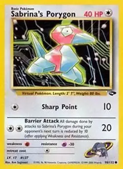 Pokemon Sabrina's Porygon (98/133) Gym Challenge LP - Image 1