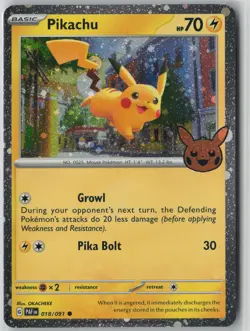 Pikachu (018/091) [Cosmo Holo] Pokemon Trick or Trade BOOster 2024 - Image 1
