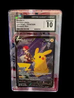 Pokemon Pikachu V Lost Origin Trainer Gallery Full Art #TG16 CGC 10 Gem Mint - Image 1