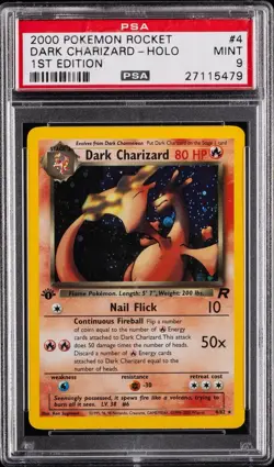 Pokemon PSA 9 1st Edition Dark Charizard 4/82 Team Rocket Holo - Image 4