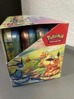Pokemon Prismatic Evolutions Mini Tin Display Box Full Set 8 Tins - Sealed - Image 3