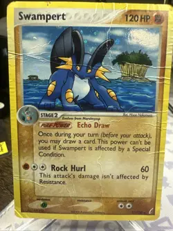 Swampert 27/100 Holo Ex Crystal Guardians Pokemon Card Damaged - Image 1