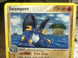 Swampert 27/100 Holo Ex Crystal Guardians Pokemon Card Damaged - Image 2