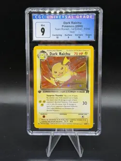 CGC 9 MINT Dark Raichu Team Rocket 1st Edition 83/82 Holo Pokemon Card P34 - Image 1