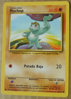 Machop 52/102 Common Non-Holo Spanish Base Set Set Pokemon Card LP - Image 1