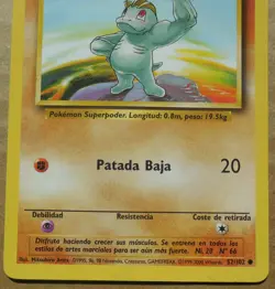 Machop 52/102 Common Non-Holo Spanish Base Set Set Pokemon Card LP - Image 3