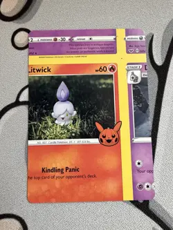 Pokemon TCG Litwick Miscut Misprint Error Card NM - Image 1