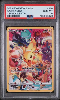 PSA 10 GEM MT Pikachu 160/159 Secret Rare Crown Zenith English Pokemon Card - Image 1
