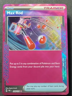 Max Rod 116/131 Ace Spec Prismatic Evolutions Pokemon TCG - Image 1