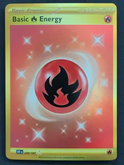 🔥 Basic Fire Energy 230/197 Hyper Rare Obsidian Flames Pokemon TCG - Image 1