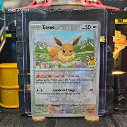 Eevee Pokemon Day Promo Cosmos Holo Prismatic Evolutions Pokemon TCG 074/131 - Image 1