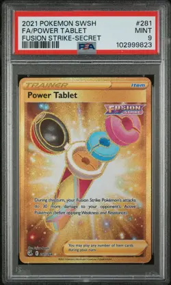 2021 POKEMON SWORD & SHIELD FUSION STRIKE SECRET FULL ART/POWER TABLET PSA 9 - Image 1