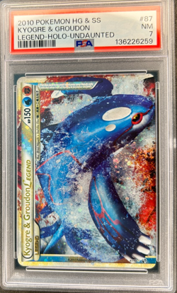 2010 Pokemon Kyogre & Groudon Legend Top Holo Foil Undaunted 87/90 PSA 7 - Image 1