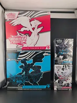 Pokemon Black Bolt and White Flare Elite Trainer Box ETB Booster Bundle Lot - Image 1