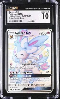 Pokemon Sylveon GX Hidden Fates Full Art #SV76 CGC 10 Gem Mint - Image 1