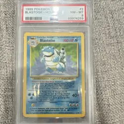 Pokemon TCG Blastoise Holo Rare Base Set 1999 2/102 PSA 8 Card Stock - Image 3
