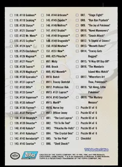 Pokemon Card - Pokemon Checklist Topps TV Animation Edition Series 3 - Image 2