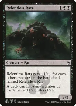 Relentless Rats #105 (Foil) (LP) - Masters 25 - Magic the Gathering MTG - Image 1