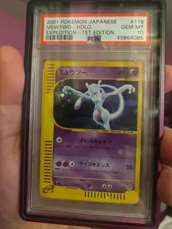 67425704 2001 Pokemon Japanese 118/128 MewTwo Holo Expedition 1st Edition PSA 10 - Image 4