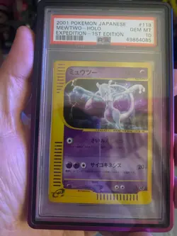 67425704 2001 Pokemon Japanese 118/128 MewTwo Holo Expedition 1st Edition PSA 10 - Image 5