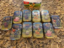 10x Pokemon Ascended Heroes ME2.5 Mini Tins Display In Hand - Image 1