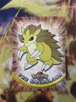 #28 SANDSLASH Blue Logo Pokemon Topps TV Animation Edition Trading Card 1999 - Image 1
