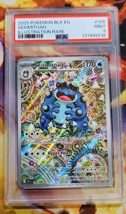 2025 POKEMON SV BLACK BOLT - BLK EN #105/086 SEISMITOAD ILLUSTRATION RARE PSA 9 - Image 1
