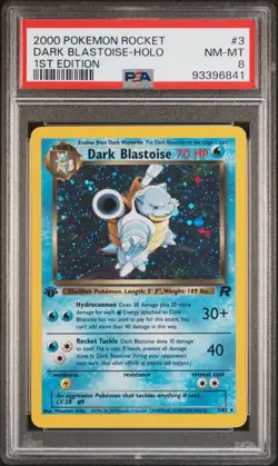 2000 POKEMON ROCKET 1ST ED #3 DARK BLASTOISE-HOLO PSA 8 - Image 3