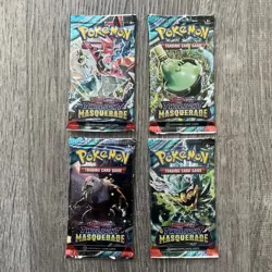 Pokemon: Twilight Masquerade- 4 Booster Pack Art Set - New/Factory Sealed - Image 1