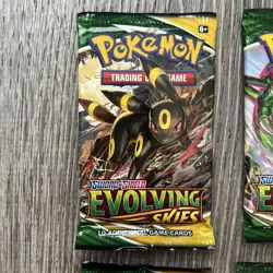 Pokemon : Sword & Shield- Evolving Skies - Booster Pack Art Set- 4 Packs- SEALED - Image 2