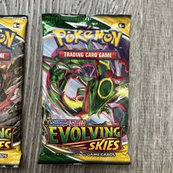 Pokemon : Sword & Shield- Evolving Skies - Booster Pack Art Set- 4 Packs- SEALED - Image 3
