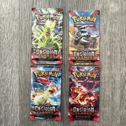 Pokemon: Scarlet & Violet- Obsidian Flames Booster Pack Art Set- 4 Packs- SEALED - Image 1