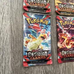 Pokemon: Scarlet & Violet- Obsidian Flames Booster Pack Art Set- 4 Packs- SEALED - Image 4