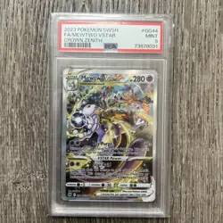 2023 POKEMON SWORD & SHIELD CROWN ZENITH #GG44 FULL ART/MEWTWO VSTAR PSA 9 - Image 1